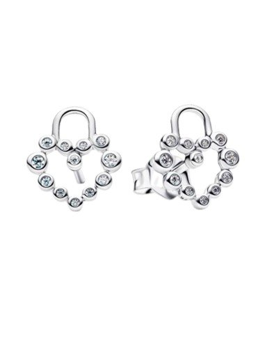 Pandora Vorhängeschloss Herz Ohrringe: romantische Eleganz in Silber mit Zirkonia funkelt