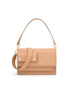Tous Audree Pockets bolsa de ombro de tamanho médio, elegante e funcional, cor de areia