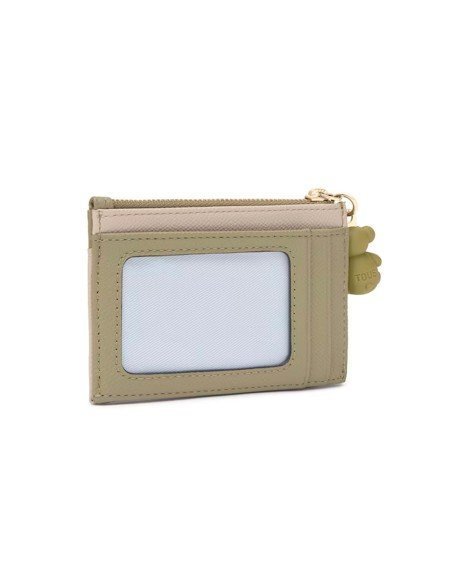 Tous Audree Saffiano porte-monnaie taupe et vert Tous Audree Saffiano élégant et pratique