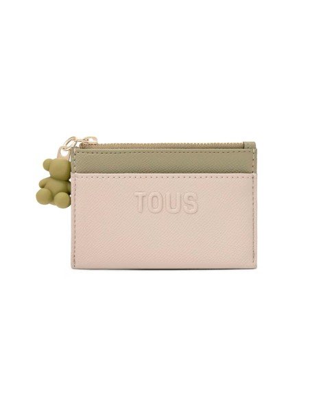 Tous Audree Saffiano porte-monnaie taupe et vert Tous Audree Saffiano élégant et pratique