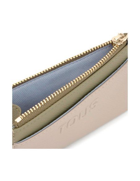 Tous Audree Saffiano porte-monnaie taupe et vert Tous Audree Saffiano élégant et pratique