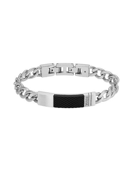 Fossil Plaque versilbertes Armband: modernes Vintage-Design und Haltbarkeit in Edelstahl