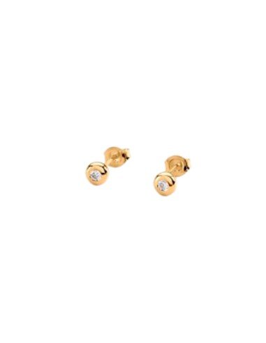 Short gold-plated Odéon earrings: elegance and style by Agatha Paris