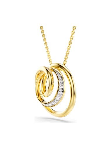 Collar Hyperbola Swarovski, brillo clásico y sofisticación en blanco y oro para cada día