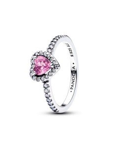 PANDORA ARGENT LILAS BAGUE COEUR ELEVEE