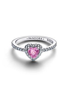 PANDORA ARGENT LILAS BAGUE COEUR ELEVEE 2