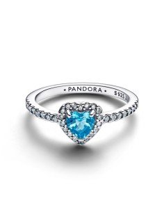 ANELLO CUORE IN ARGENTO PANDORA ELEVATO BLU 2