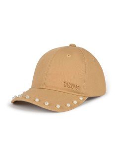 Boné de areia Tous Pearls: elegância e luxo em algodão com pormenores de pérolas sofisticadas