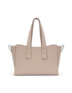 Tous taupe large City bag: elegância funcional em poliuretano para uso diário 2