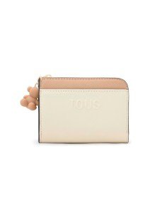 Tous Large biege and sand Audree Saffiano wallet