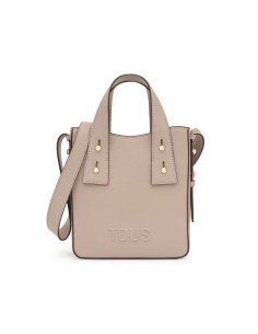 Mini-bolsa Tous taupe: elegância e funcionalidade num design minimalista para o dia a dia