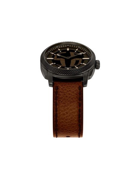 Fossil Machine FS6165 Uhr: einzigartiges Design mit Dual-Display und braunem Lederarmband