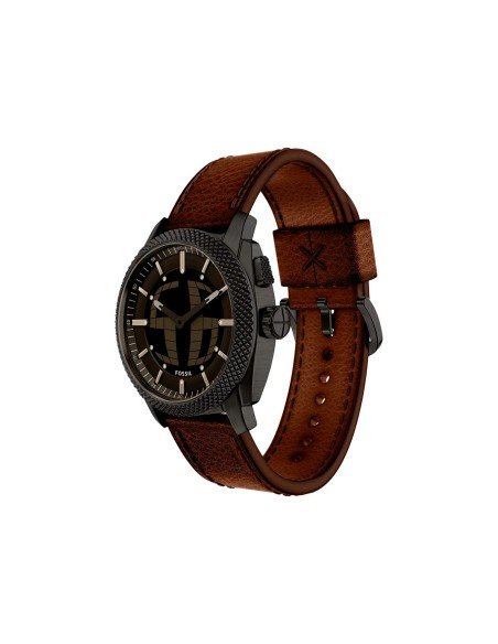 Fossil Machine FS6165 Uhr: einzigartiges Design mit Dual-Display und braunem Lederarmband