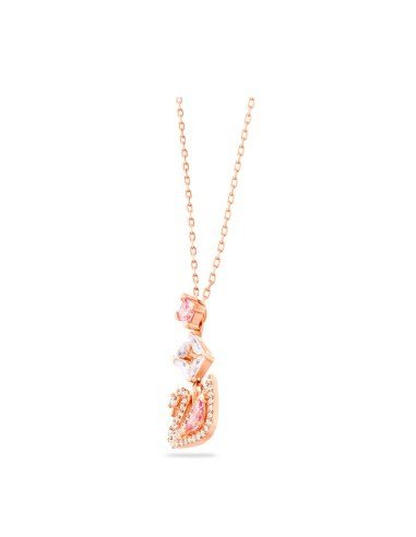 Collar Swarovski Cisne Rosa: Elegancia en Oro Rosa con Cristales y Dancing Stone