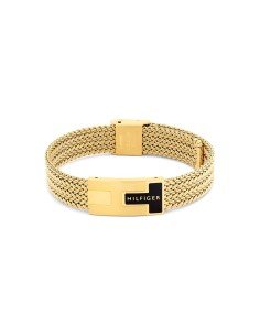 Pulsera Tommy Hilfiger para hombre: acero dorado elegante y moderno con cierre seguro