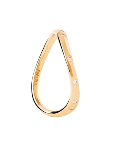 PDPAOLA Gold Air Ring: elegância sustentável em prata banhada a ouro de 18k