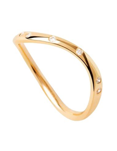PDPAOLA Gold Air Ring: elegância sustentável em prata banhada a ouro de 18k