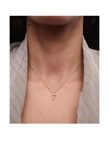 Collar inicial P de Pdpaola, elegancia y sostenibilidad en plata bañada en oro