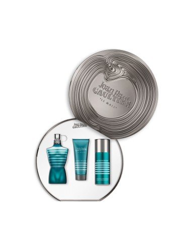 Caixa Jean Paul Gaultier Le Male: Eau de Toilette, Gel e Desodorizante num único conjunto