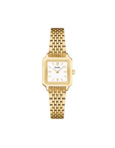 Cluse Gracieuse Mini Uhr: Eleganz und Vielseitigkeit in weißem und vergoldetem Stahl