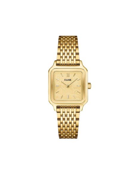 Reloj Cluse Gracieuse: elegancia dorada con textura de encaje sofisticada