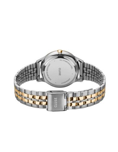 Montre multifonction Cluse Minuit, design bicolore or et argent, élégante et polyvalente