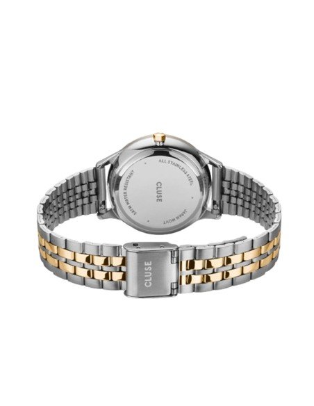 Montre multifonction Cluse Minuit, design bicolore or et argent, élégante et polyvalente