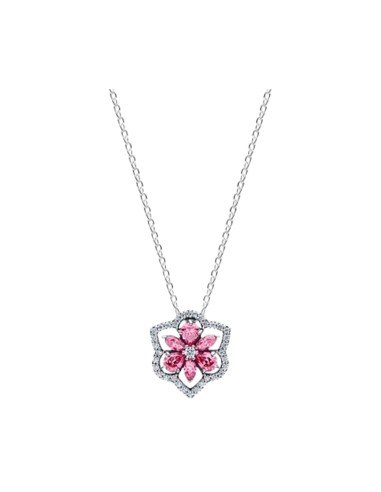 Pandora Herbarium Pink Flower Necklace: Natural elegance and sparkle in every design