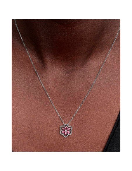 Pandora Herbarium Pink Flower Necklace: Natural elegance and sparkle in every design