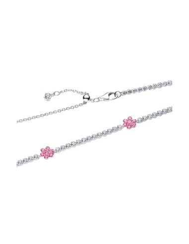 Collar en plata de ley con flor de rosa Pandora: elegancia y simbolismo en cada detalle