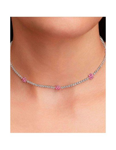 Collar en plata de ley con flor de rosa Pandora: elegancia y simbolismo en cada detalle