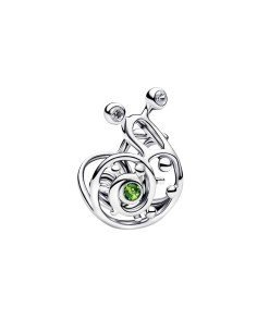 Charm Pandora Snail: argento, Murano blu, zirconi. Design oceanico per bracciali Moments.