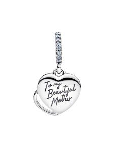 Pandora Precious Mother Pendant Charm: Eternal Love in silver and rose gold, elegant design. 2