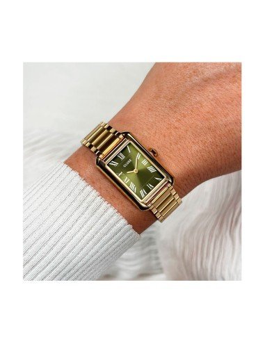 Montre Cluse Belisenna : élégance classique en or et vert olive