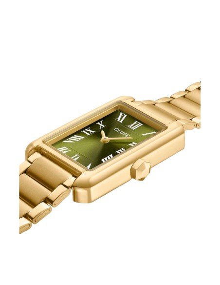 Montre Cluse Belisenna : élégance classique en or et vert olive