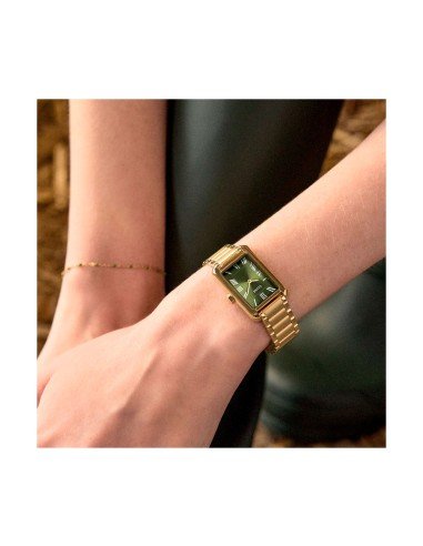 Montre Cluse Belisenna : élégance classique en or et vert olive