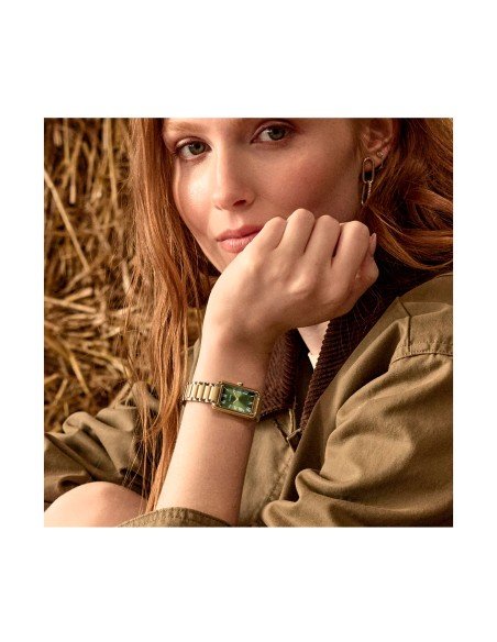 Montre Cluse Belisenna : élégance classique en or et vert olive