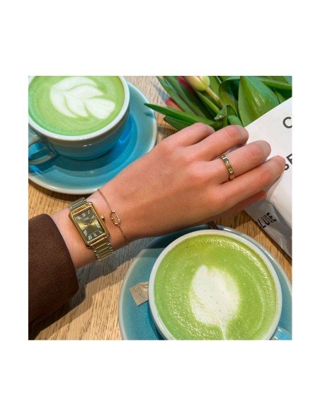 Montre Cluse Belisenna : élégance classique en or et vert olive