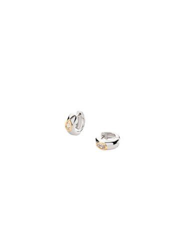 Pendientes criollas Victoire de Agatha Paris: elegancia en mini aros dorados con circonita