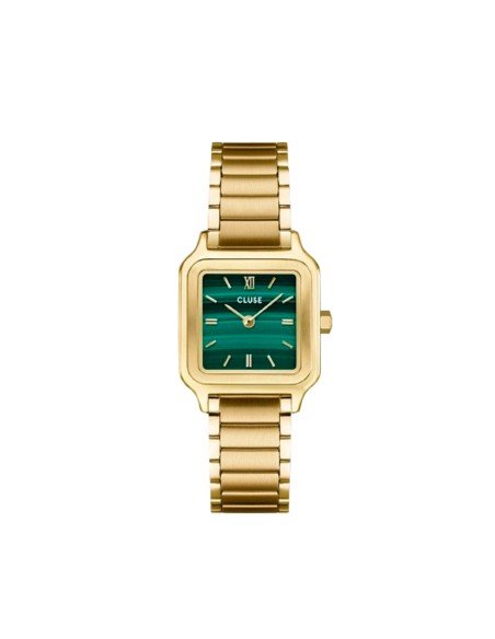Montre Cluse Gracieuse : élégance contemporaine en or et vert avec bracelet interchangeable
