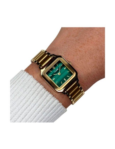 Montre Cluse Gracieuse : élégance contemporaine en or et vert avec bracelet interchangeable