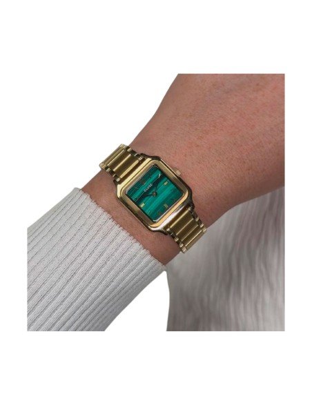 Montre Cluse Gracieuse : élégance contemporaine en or et vert avec bracelet interchangeable