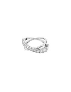 Swarovski original mixed polished sterling hyperbola ring