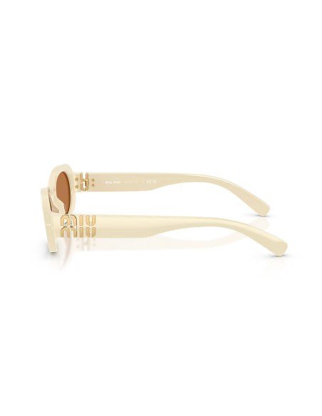Lunettes de soleil Miu Miu pour femme blanc cassé marron online