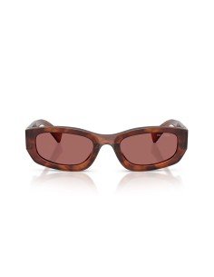 Rectangular Miu Miu women's tortoiseshell and pink sunglasses on offer 2