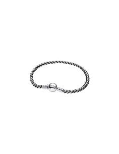 Pandora Pulsera Plata Cordón Negro - Elegancia Original Comprar