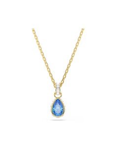 Collier Swarovski Chroma en forme de poire bleue, en or 18 carats - Livraison gratuite