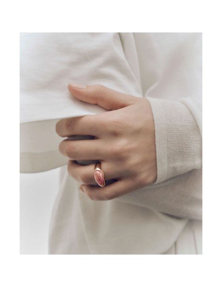 Buy the PDPAOLA Moon Seal Ring with Rhodochrosite online