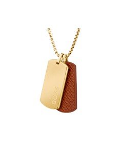 Collar HUGO BOSS dorado con colgante doble - Envío gratis 2