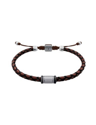 Pulseira Fossil para homem, modelo Machine, em pele castanha - Envio gratuito